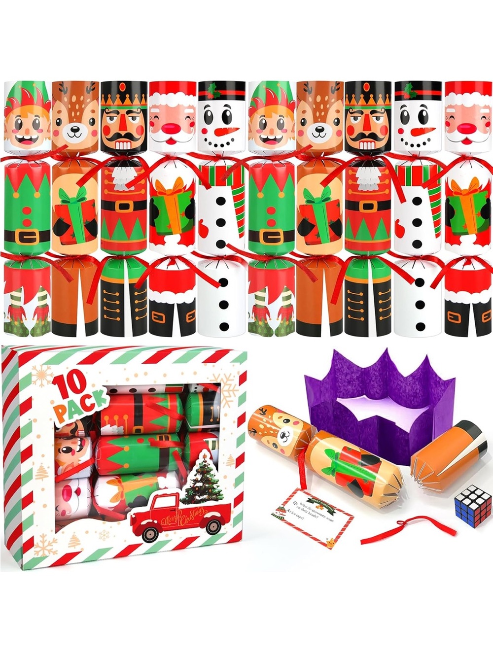 10 Non-Snap Christmas Table Party Favors crackers Seasonal Holiday Traditions